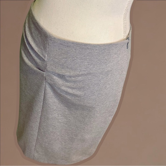 Rivamonti for Saks Fifth Avenue Heather Gray Pintuck-Detailed Knit Pencil Skirt - Picture 4 of 12